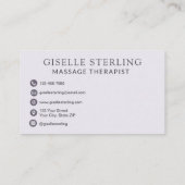 Elegante massagetherapeut Paarse Lila script Visitekaartje (Achterkant)
