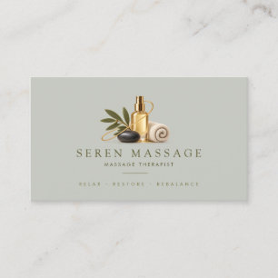 Elegante massagetherapeut visitekaartje