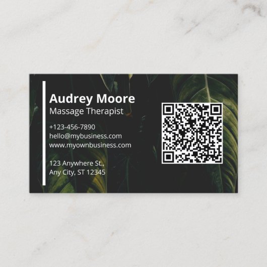 Elegante massagetherapeut Wellness Professionals Visitekaartje (Voorkant)