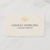 Elegante Massagetherapeutus Neutraal Beige QR-code Visitekaartje (Voorkant)