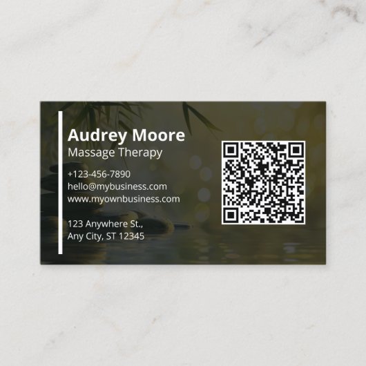 Elegante massagetherapie Sjablonen Visitekaartje (Voorkant)
