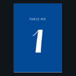 Elegante massief mediterraan blauw script bruiloft kaart<br><div class="desc">Leid uw gasten moeiteloos naar hun tafels met deze Elegante Solid Mediterranean Blue Script Trouwtafel Nummer kaarten. De minimalistische kaart leent zich voor verfijnd plezier in de prachtige kleur van het Egeïsche Zee. Perfect voor bruiloften aan de kust van Amalfi, Italië of Andalusië, Spanje.</div>