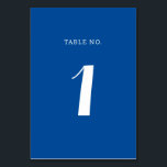 Elegante massief mediterraan blauw script bruiloft kaart<br><div class="desc">Leid uw gasten moeiteloos naar hun tafels met deze Elegante Solid Mediterranean Blue Script Trouwtafel Nummer kaarten. De minimalistische kaart leent zich voor verfijnd plezier in de prachtige kleur van het Egeïsche Zee. Perfect voor bruiloften aan de kust van Amalfi, Italië of Andalusië, Spanje.</div>