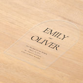 Elegante massief zwarte boog vormige bruiloft acryl uitnodigingen (Laagn)