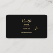 Elegante Master Haarstylist Zwart en Goud Visitekaartje (Achterkant)