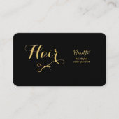 Elegante Master Haarstylist Zwart en Goud Visitekaartje (Voorkant)