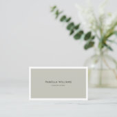 Elegante Matcha Border Professional en Minimalist Visitekaartje (Staand voorkant)