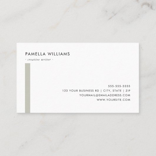 Elegante Matcha Border Professional en Minimalist Visitekaartje (Achterkant)