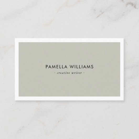 Elegante Matcha Border Professional en Minimalist Visitekaartje (Voorkant)