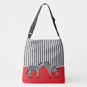 Elegante matching Zwart en wit zebra Rood Crossbody Tas (Achterkant)