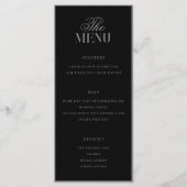 Elegante matte zwarte bruiloft in old money-stijl menu (Voorkant)