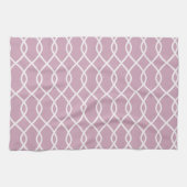 Elegante Mauve Abstract Wave Pattern Keukenhanddoe Theedoek (Horizontaal)