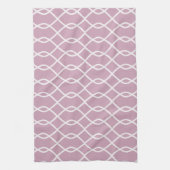 Elegante Mauve Abstract Wave Pattern Keukenhanddoe Theedoek (Verticaal)