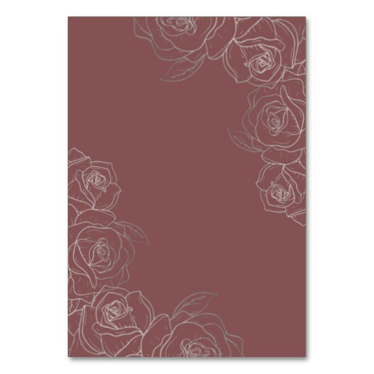 Elegante Mauve Bloemen Verjaardag Feest Tafelnumme Kaart (Achterkant)