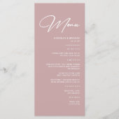 Elegante Mauve Bruiloft  Menu (Voorkant)