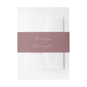 Elegante Mauve Calligrafie Uitnodigingen Wikkel