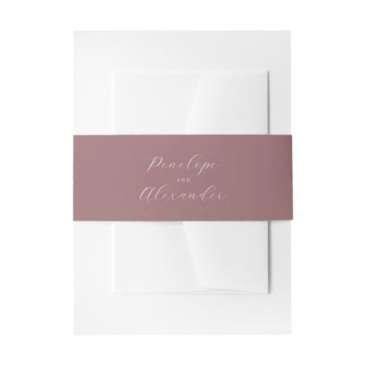 Elegante Mauve Calligrafie Uitnodigingen Wikkel (Voorkant Voorbeeld)