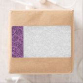 Elegante Mauve Damask bruiloft Etiket (Insitu)