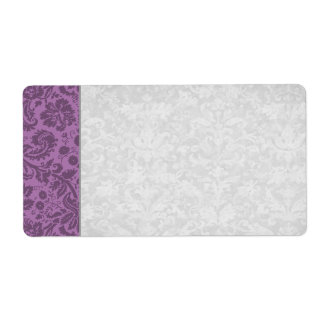 Elegante Mauve Damask bruiloft Etiket