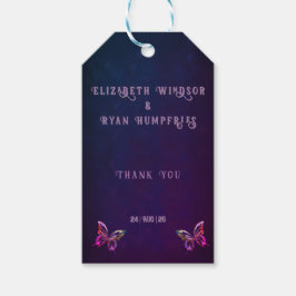 Elegante Mauve en gouden bruiloft uitnodigingen Cadeaulabel