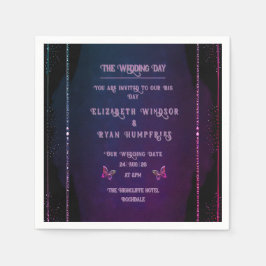 Elegante Mauve en gouden bruiloft uitnodigingen Servet