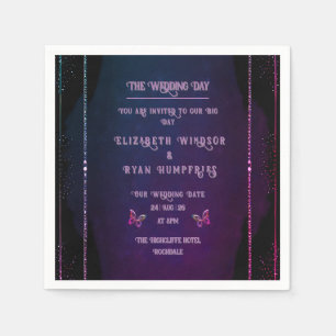 Elegante Mauve en gouden bruiloft uitnodigingen Servet