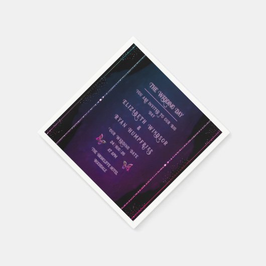 Elegante Mauve en gouden bruiloft uitnodigingen Servet (Hoek)