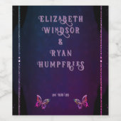 Elegante Mauve en gouden bruiloft uitnodigingen Wijn Etiket (Enkel label)