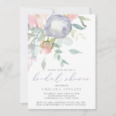 Elegante Mauve Floral Bridal Shower uitnodiging (Voorkant)