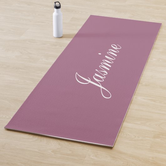 Elegante Mauve gepersonaliseerde naam yoga mat (In situ)