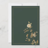 Elegante mauve groen goud bloemen luxe bruiloft kaart (Achterkant)