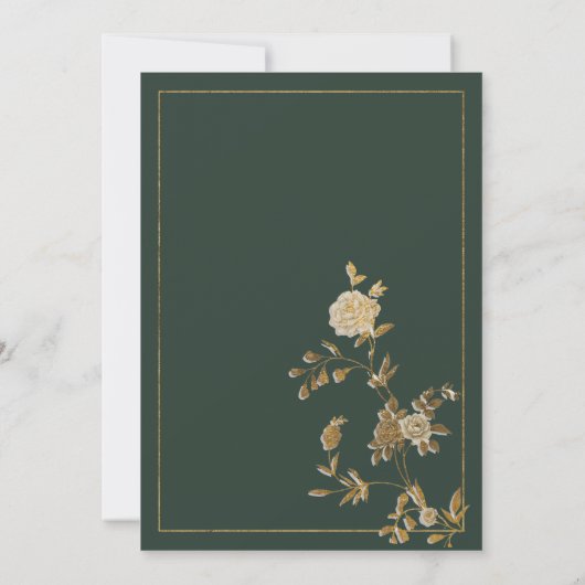 Elegante mauve groen goud bloemen luxe bruiloft kaart (Achterkant)
