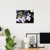 Elegante Mauve Hortensia's Poster (Thuiskantoor)