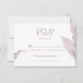 Elegante Mauve Leaf Minimal Wedding RSVP Kaart (Voorkant)