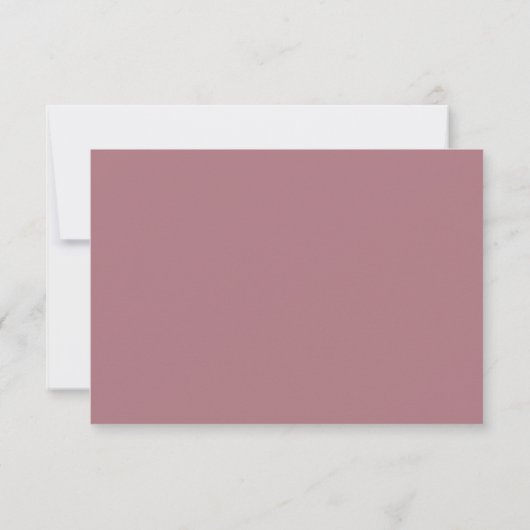 Elegante Mauve Leaf Minimal Wedding RSVP Kaart (Achterkant)