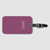 Elegante Mauve met naam Bagagelabel (Voorkant (horizontaal))