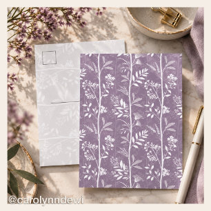 Elegante Mauve Mist Wilde Bloem Silhouet Botanisch Briefkaart