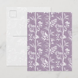 Elegante Mauve Mist Wilde Bloem Silhouet Kunst Briefkaart