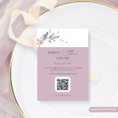 Elegante Mauve Pastel Bloemen  Online RSVP, QR Cod Informatiekaartje