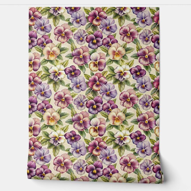 Elegante mauve pastel paarse lila bordeaux viooltj behang (Afrollen)