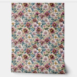 Elegante mauve pastel paarse lila bordeaux viooltj behang