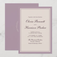 Elegante Mauve Plum Huwelijksuitnodiging