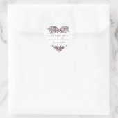 Elegante Mauve Plum Paarse Floral Wedding Hart Sticker (Tas)