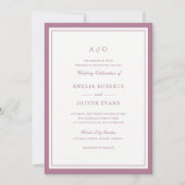Elegante Mauve Roos Rand Frame Huwelijk Kaart (Voorkant)