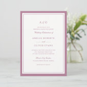 Elegante Mauve Roos Rand Frame Huwelijk Kaart (Staand voorkant)