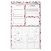 Elegante Mauve Roze Bloemen Patroon Maandelijkse P Kalender (Feb 2026)