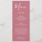 Elegante Mauve Roze en Witte Rozen Wedding Menu (Voorkant)
