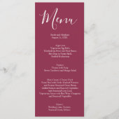 Elegante Mauve Roze en Witte Rozen Wedding Menu (Voorkant)