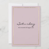 Elegante mauve roze fleur de lis bloemenbruiloft kaart (Achterkant)