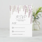 Elegante mauve roze mint groen bloemenbruiloft RSV Kaart (Staand voorkant)